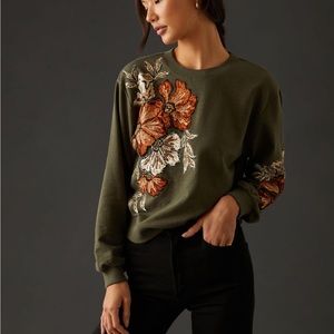 NWT! Anthropologie Appliqué Pullover